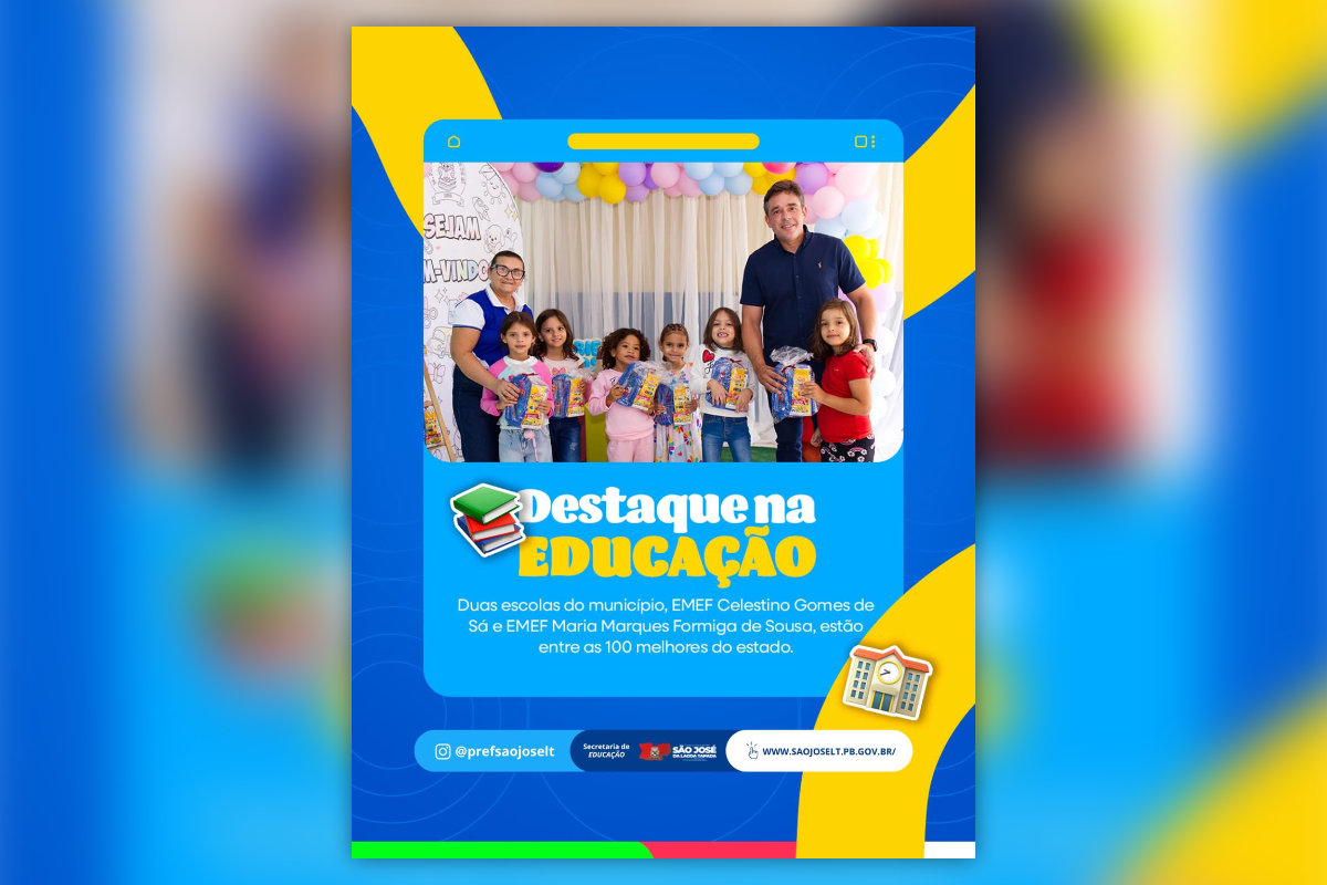 Educação de São José da Lagoa Tapada comemora premiação de duas escolas por excelência na alfabetização